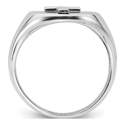 Men's Sterling Silver Cross Signet Ring – view 3
