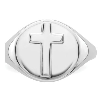 Men's Sterling Silver Cross Signet Ring – view 5