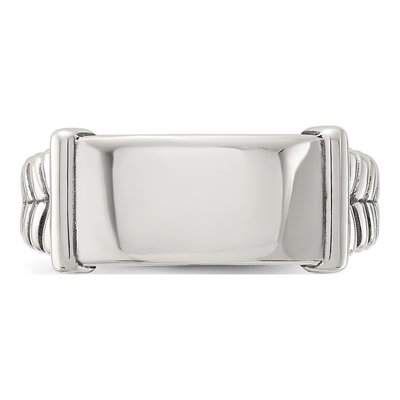 Men's Sterling Silver Oxidized Signet Ring – view 5