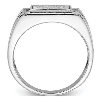 Men's Sterling Silver CZ Signet Ring – view 3