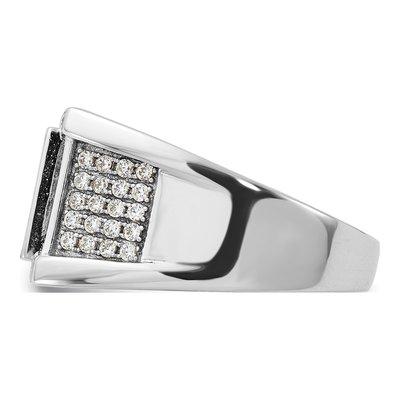 Men's Sterling Silver CZ Signet Ring – view 4