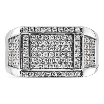 Men's Sterling Silver CZ Signet Ring – view 5