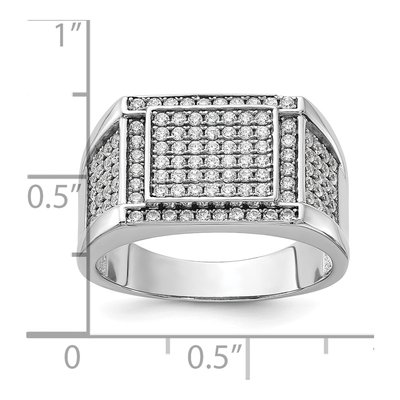 Men's Sterling Silver CZ Signet Ring – view 6