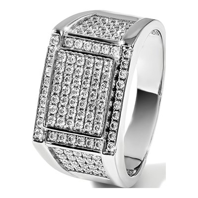 Men's Sterling Silver CZ Signet Ring – view 8