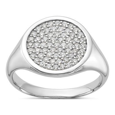 Men's Sterling Silver CZ Cluster Ring