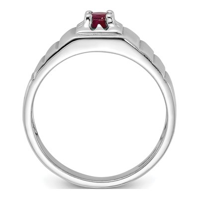 Men's Sterling Silver Ruby Natural Ring – view 3