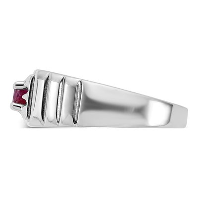 Men's Sterling Silver Ruby Natural Ring – view 4