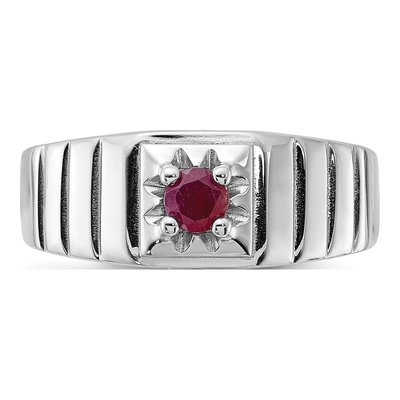 Men's Sterling Silver Ruby Natural Ring – view 5