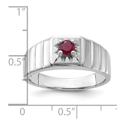 Men's Sterling Silver Ruby Natural Ring – view 6