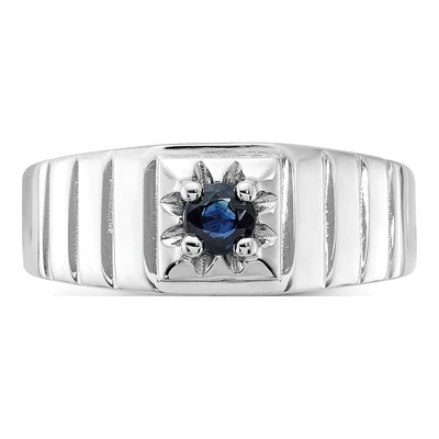 Men's Sterling Silver Sapphire Ring – view 6