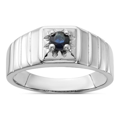 Men's Sterling Silver Sapphire Ring