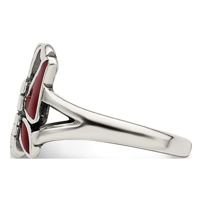 Sterling Silver Red Enamel Butterfly Toe Ring – view 5