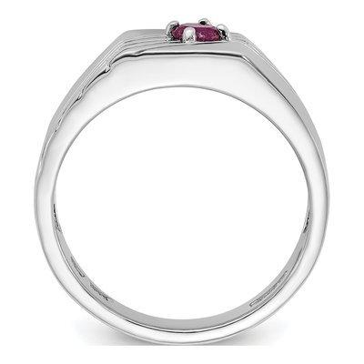 Men's Sterling Silver Ruby Signet Ring – view 3