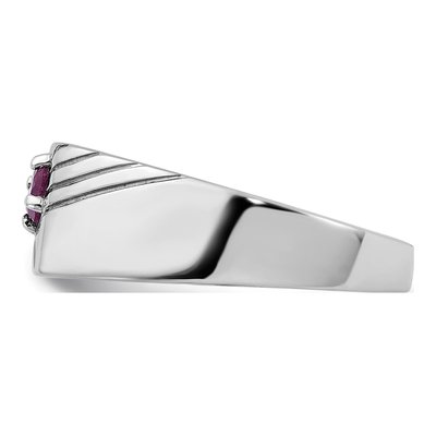 Men's Sterling Silver Ruby Signet Ring – view 4