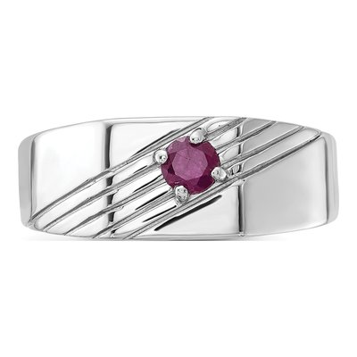 Men's Sterling Silver Ruby Signet Ring – view 5