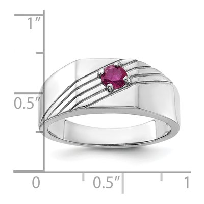 Men's Sterling Silver Ruby Signet Ring – view 6