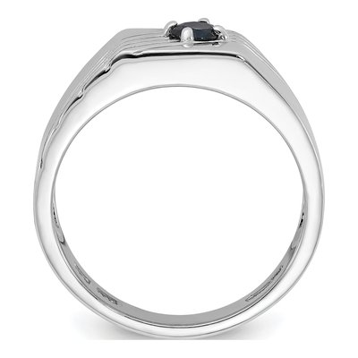 Men's Sterling Silver Sapphire Signet Ring – view 2