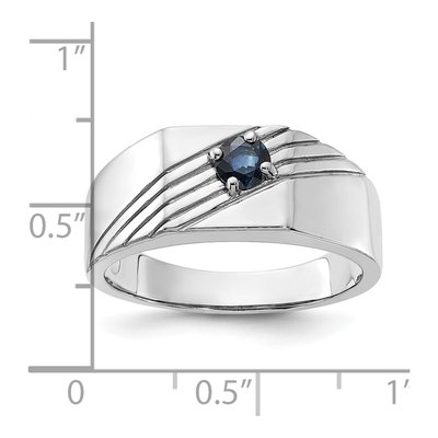 Men's Sterling Silver Sapphire Signet Ring – view 5