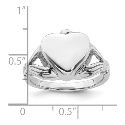 Sterling Silver Claddagh Heart Ash Holder Ring – view 8