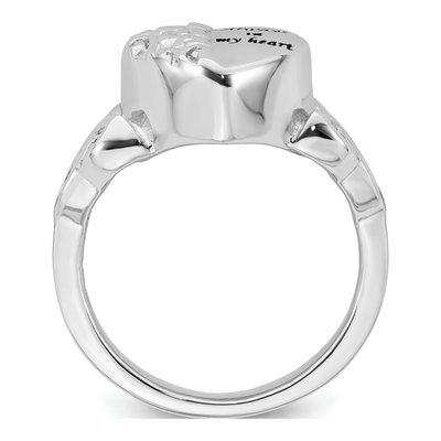 Sterling Silver Celtic Heart Ash Holder Ring – view 3