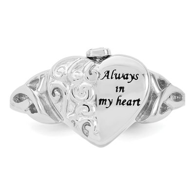 Sterling Silver Celtic Heart Ash Holder Ring – view 5