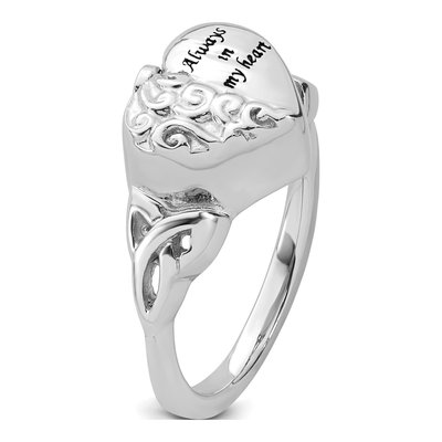 Sterling Silver Celtic Heart Ash Holder Ring – view 7
