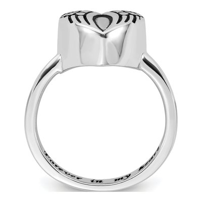 Sterling Silver Heart Ash Holder Memorial Ring – view 3