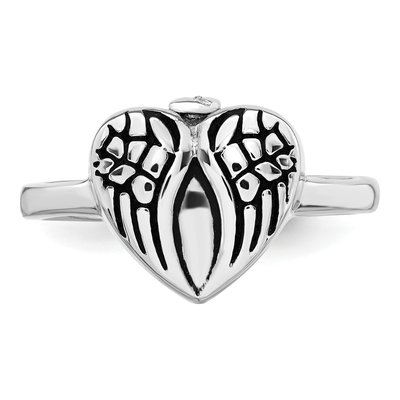 Sterling Silver Heart Ash Holder Memorial Ring – view 5