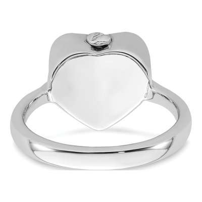 Sterling Silver Heart Ash Holder Memorial Ring – view 6