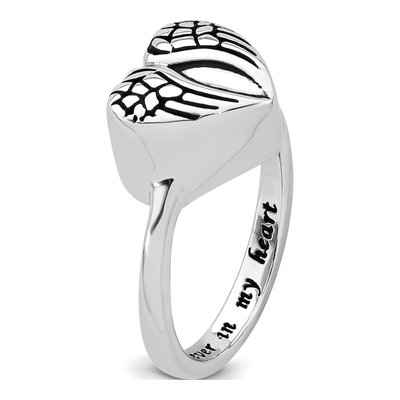 Sterling Silver Heart Ash Holder Memorial Ring – view 7