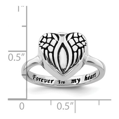 Sterling Silver Heart Ash Holder Memorial Ring – view 8