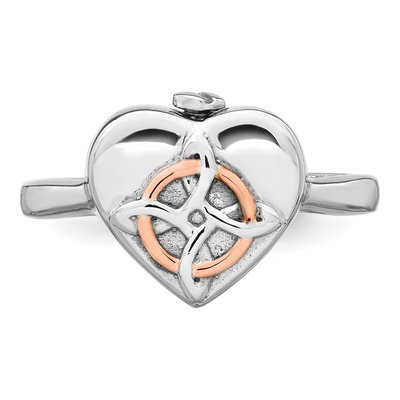 Sterling Silver Celtic Heart Ash Holder Ring – view 5