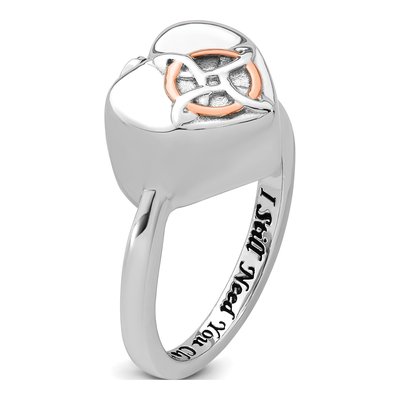 Sterling Silver Celtic Heart Ash Holder Ring – view 7