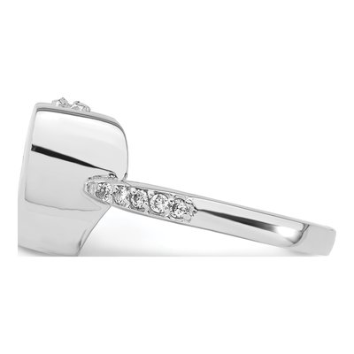 Sterling Silver CZ Paw Print Heart Ash Holder Ring – view 4
