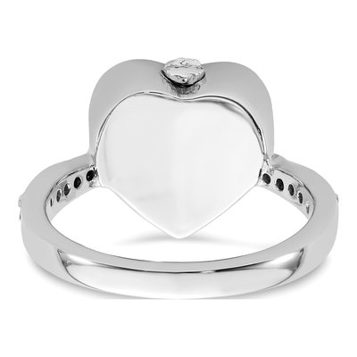 Sterling Silver CZ Paw Print Heart Ash Holder Ring – view 6