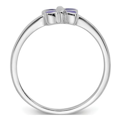 Sterling Silver Girls' Purple Enamel Butterfly Ring – view 3