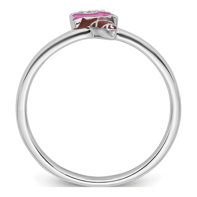 Sterling Silver Girls' Ice Cream Cone CZ Ring – view 3