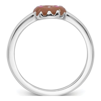 Sterling Silver Kids' Enamel Donut Ring – view 3