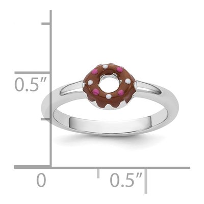 Sterling Silver Kids' Enamel Donut Ring – view 6