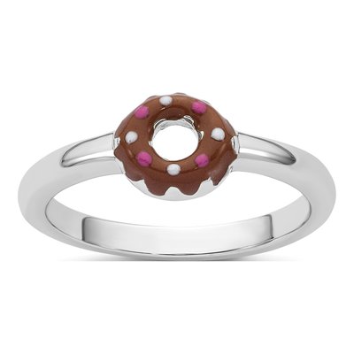 Sterling Silver Kids' Enamel Donut Ring