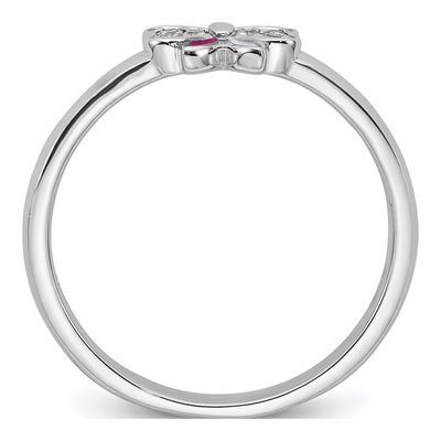 Sterling Silver CZ Girl's Bow Ring – view 3