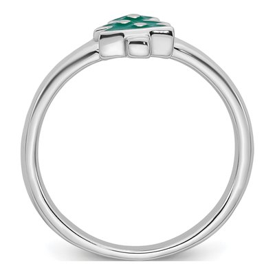 Sterling Silver Girl's Christmas Tree Ring – view 3