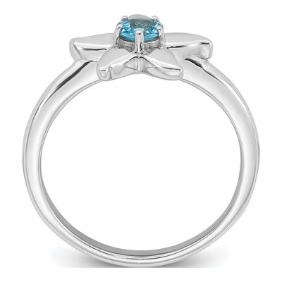 Sterling Silver Swiss Blue Topaz Starfish Ring – view 3
