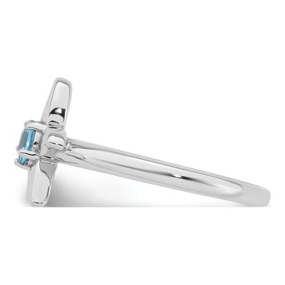Sterling Silver Swiss Blue Topaz Starfish Ring – view 4