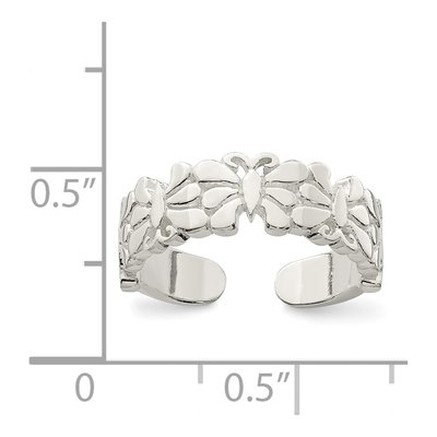 Sterling Silver Butterfly Toe Ring – view 4