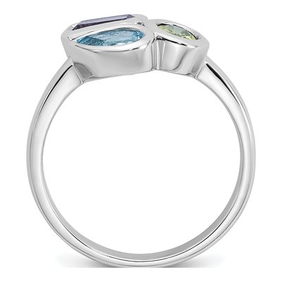 Sterling Silver Amethyst & Swiss Blue Topaz Ring – view 3