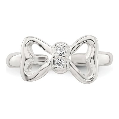 Sterling Silver CZ Bow Adjustable Toe Ring – view 5