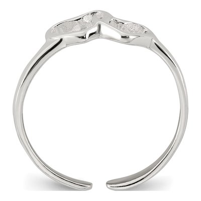 Sterling Silver Interlocking 2-Hearts Toe Ring – view 3