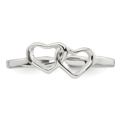 Sterling Silver Interlocking 2-Hearts Toe Ring – view 5