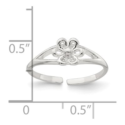 Sterling Silver Flower Toe Ring – view 6